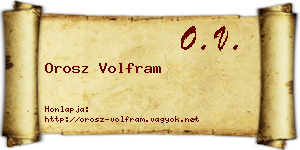 Orosz Volfram névjegykártya